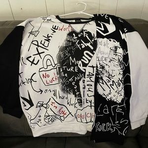 EUC Her Universe Disney Cruella Sitched Offset Graffiti Sweatshirt